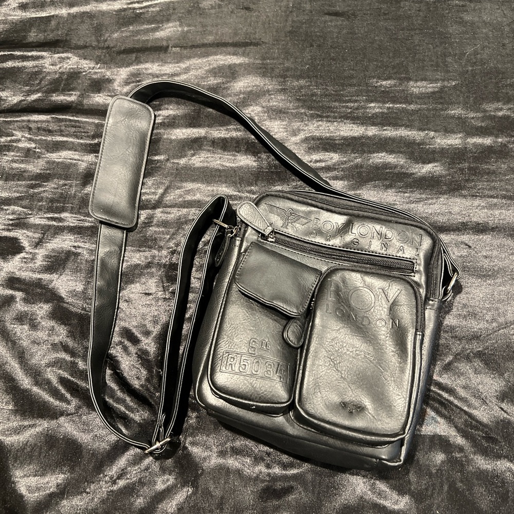 Vintage Boy London Black Leather Men's Bag
